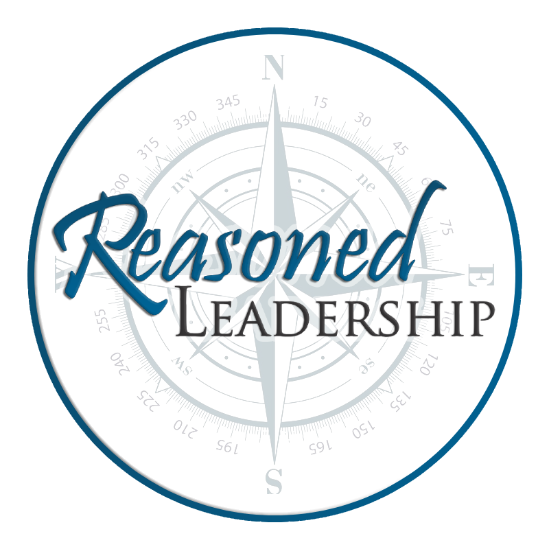 Reasoned Leadership logo over a compass rose